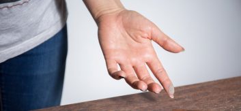 dust on a finger
