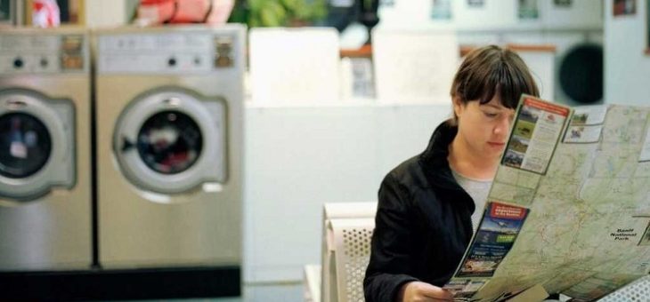 woman in a laundry room