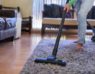 vacuuming the floor